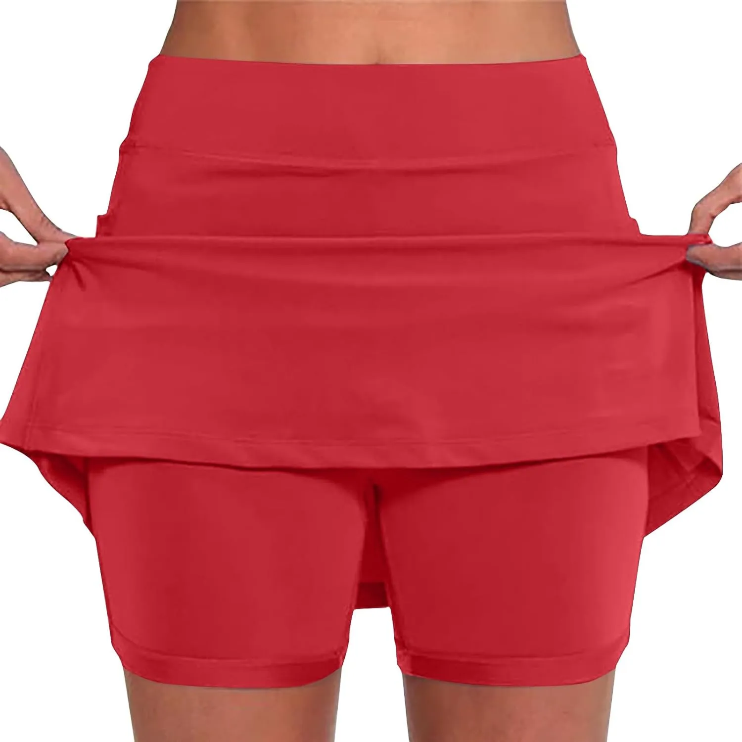 Women's High Waisted Skirt Shorts Summer Casual Sports Shorts Plus Size Bottoming Skirts Golf Tennis Skorts
