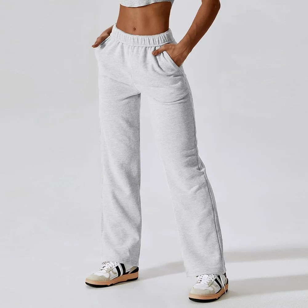 Womens Leisure Sweatpants for 2024 New,Womens Tall Sweatpants,Straight and Wide Leg Sweatpants Women with Pocket