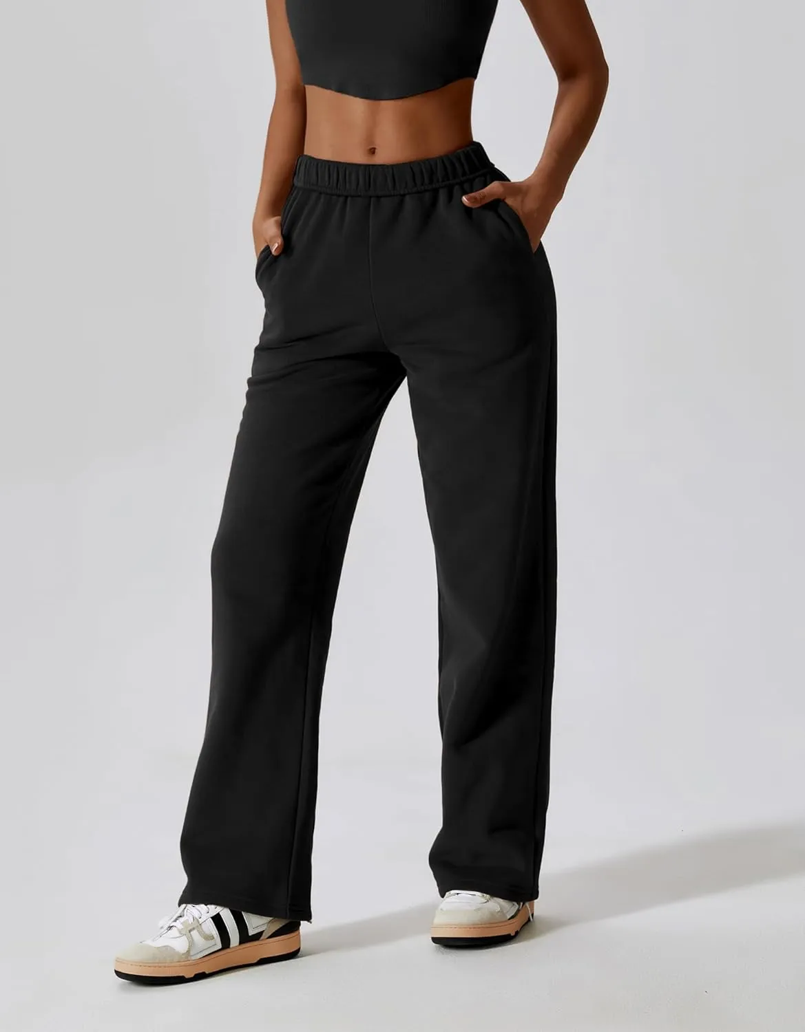 Womens Leisure Sweatpants for 2024 New,Womens Tall Sweatpants,Straight and Wide Leg Sweatpants Women with Pocket