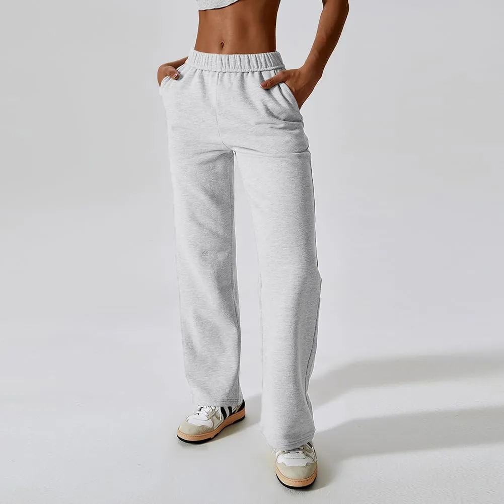 Womens Leisure Sweatpants for 2024 New,Womens Tall Sweatpants,Straight and Wide Leg Sweatpants Women with Pocket
