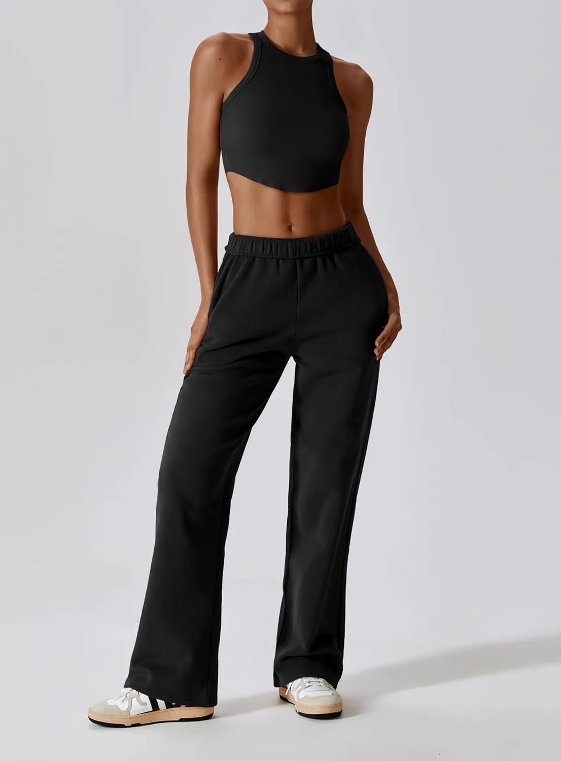 Womens Leisure Sweatpants for 2024 New,Womens Tall Sweatpants,Straight and Wide Leg Sweatpants Women with Pocket
