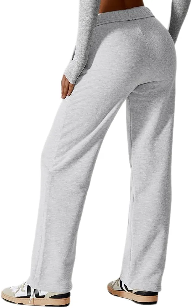 Womens Leisure Sweatpants for 2024 New,Womens Tall Sweatpants,Straight and Wide Leg Sweatpants Women with Pocket