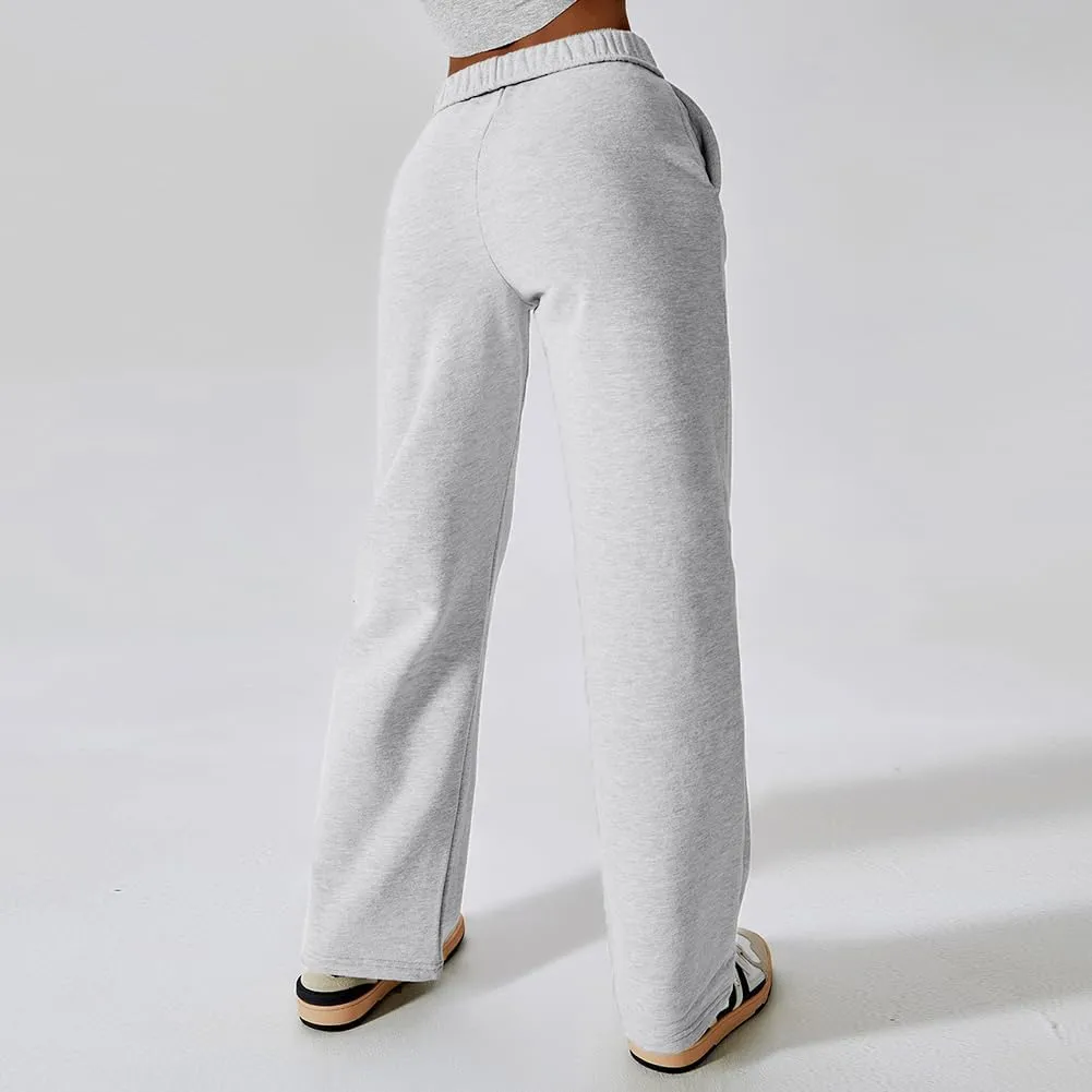 Womens Leisure Sweatpants for 2024 New,Womens Tall Sweatpants,Straight and Wide Leg Sweatpants Women with Pocket