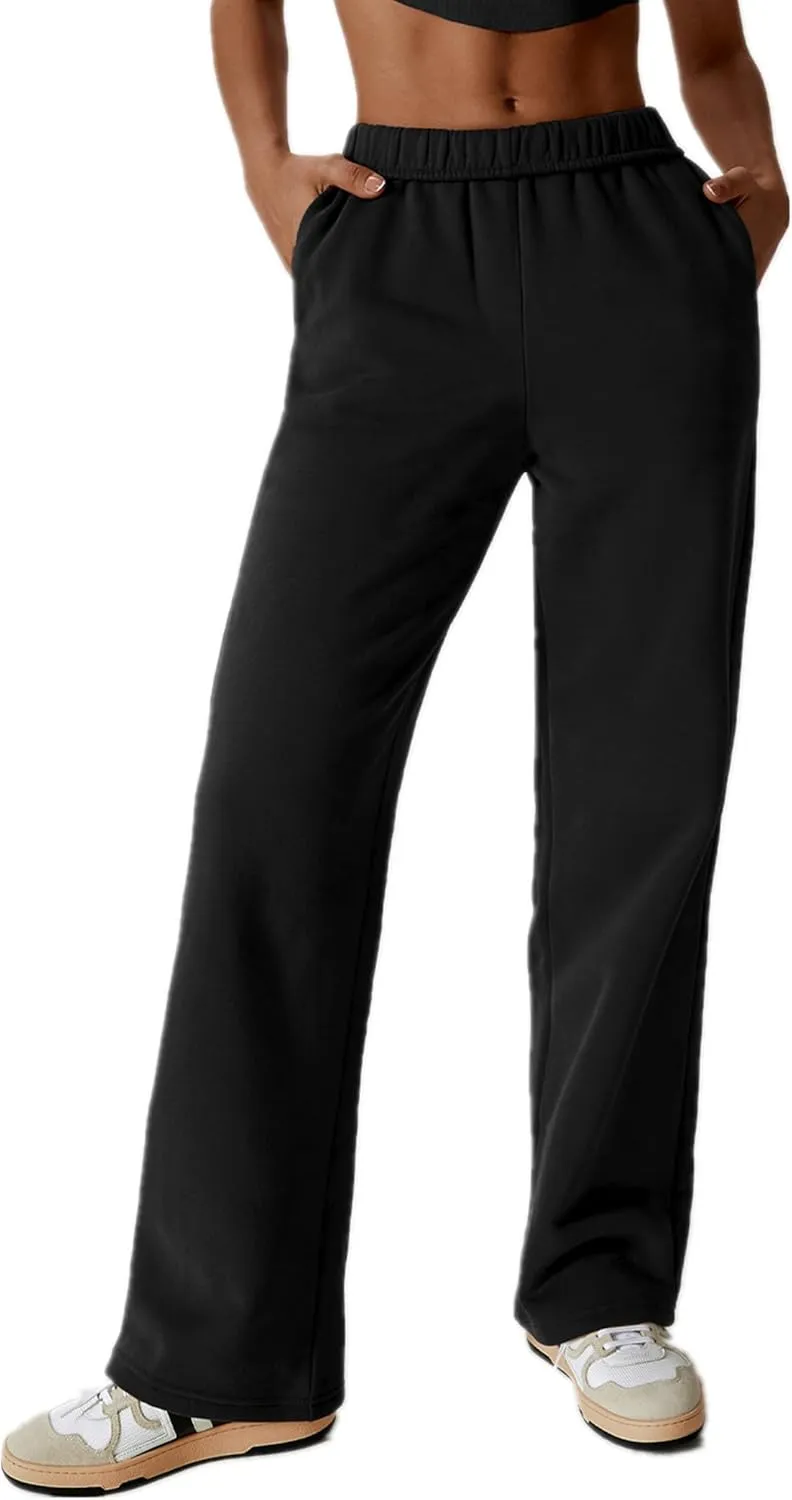 Womens Leisure Sweatpants for 2024 New,Womens Tall Sweatpants,Straight and Wide Leg Sweatpants Women with Pocket