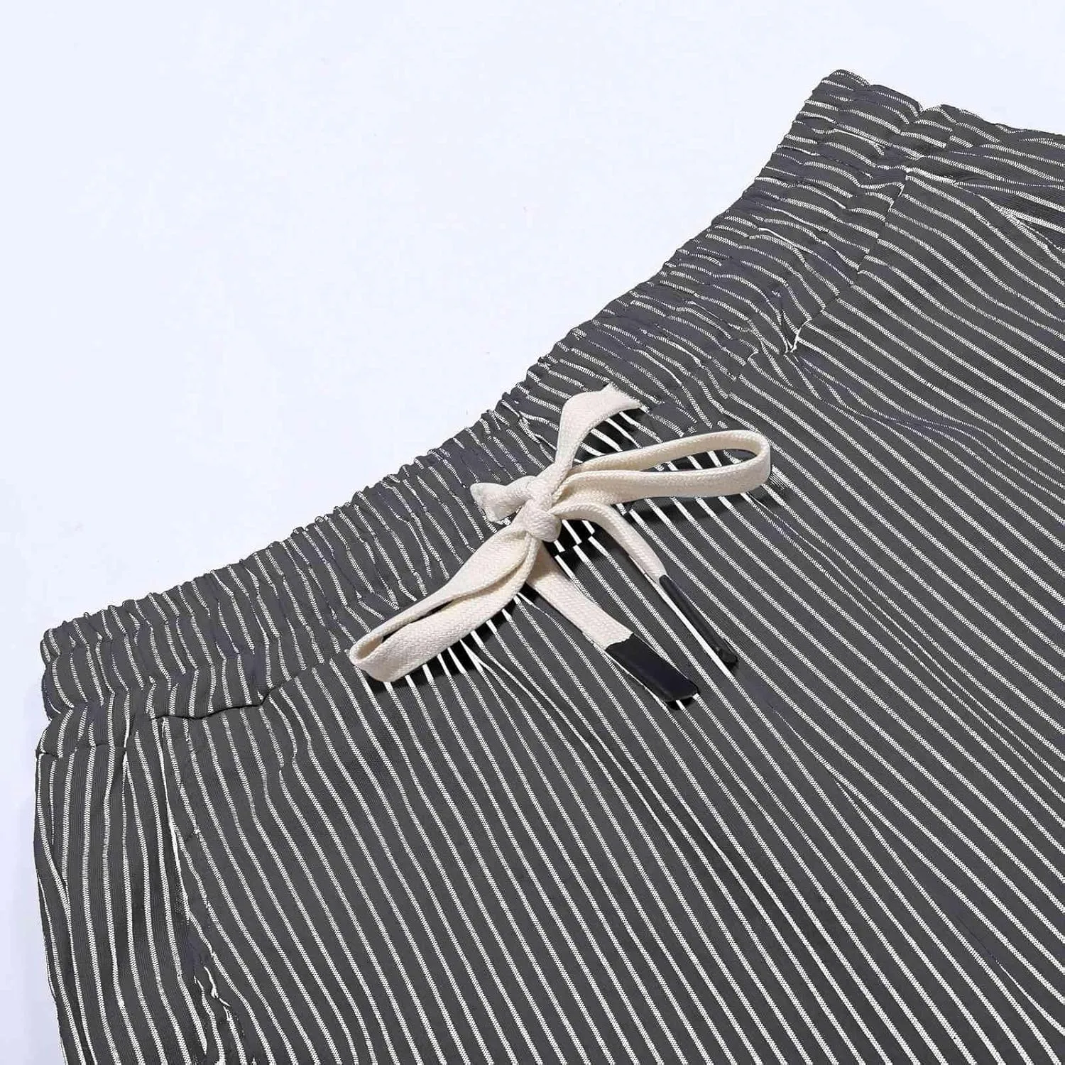 Womens Linen Pants Summer Casual Harem Pants Trendy Wide Leg Trousers Elastic Waist Loose Fit Palazzo with Pockets