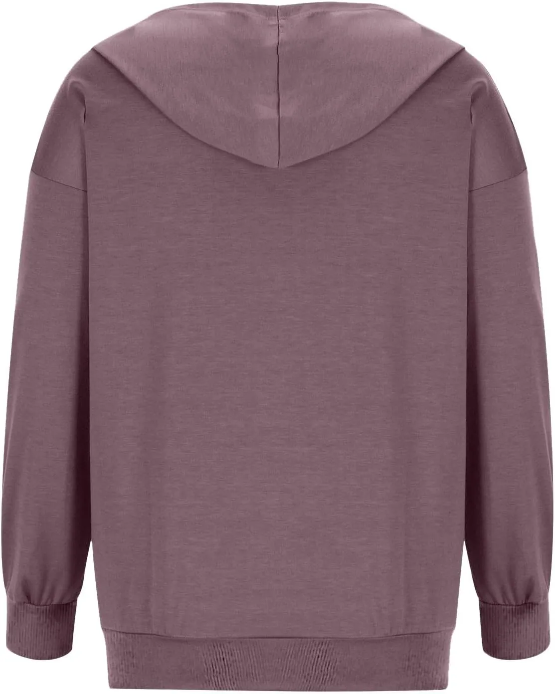 Women's Loose Zip Up Hoodie Oversized Long Sleeve Solid Drawstring Hooded Sweatshirt Jackets Y2K Casual Outwear