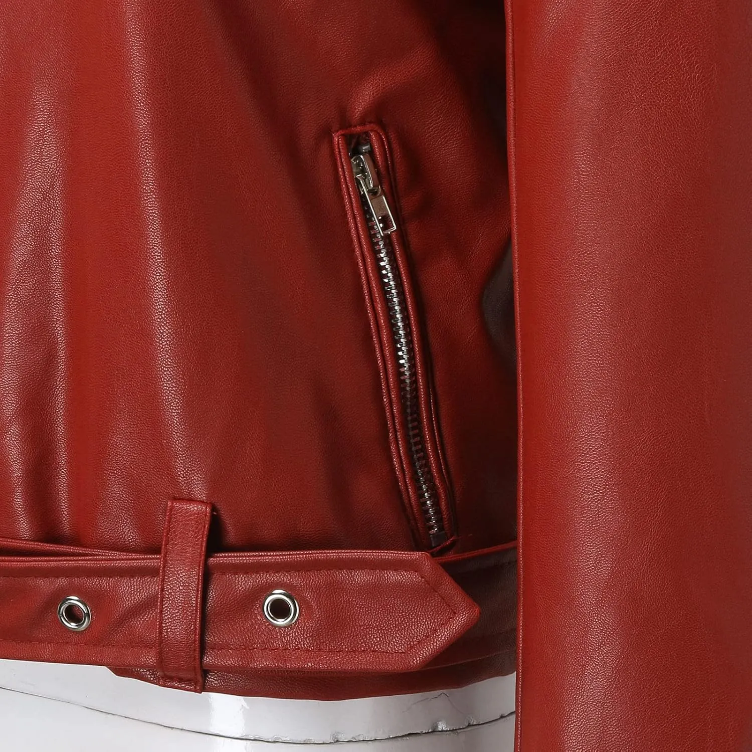 Women's Oversized Fashion Faux Leather Jackets Solid Color Long Sleeve Zipper Fitted Artificial Leather Blazer Coats