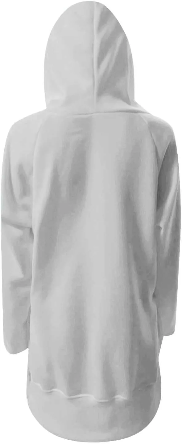 Women's Oversized Hoodie Dress Casual Pullover Long Sleeve Split Hem Sweatshirts Drawstring Hoodies Dress With Pocket