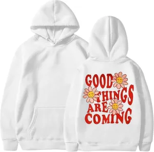 Womens Oversized Hoodie Love Yourself Print Top Sweatshirt Cotton Fleece Hoodies for Women