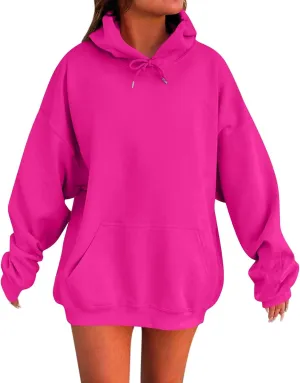 Womens Oversized Hoodies Winter Cute Sweatshirts Pullover 2024 Fashion Tops Trendy Outfits Loose Fit Solid Hoodies