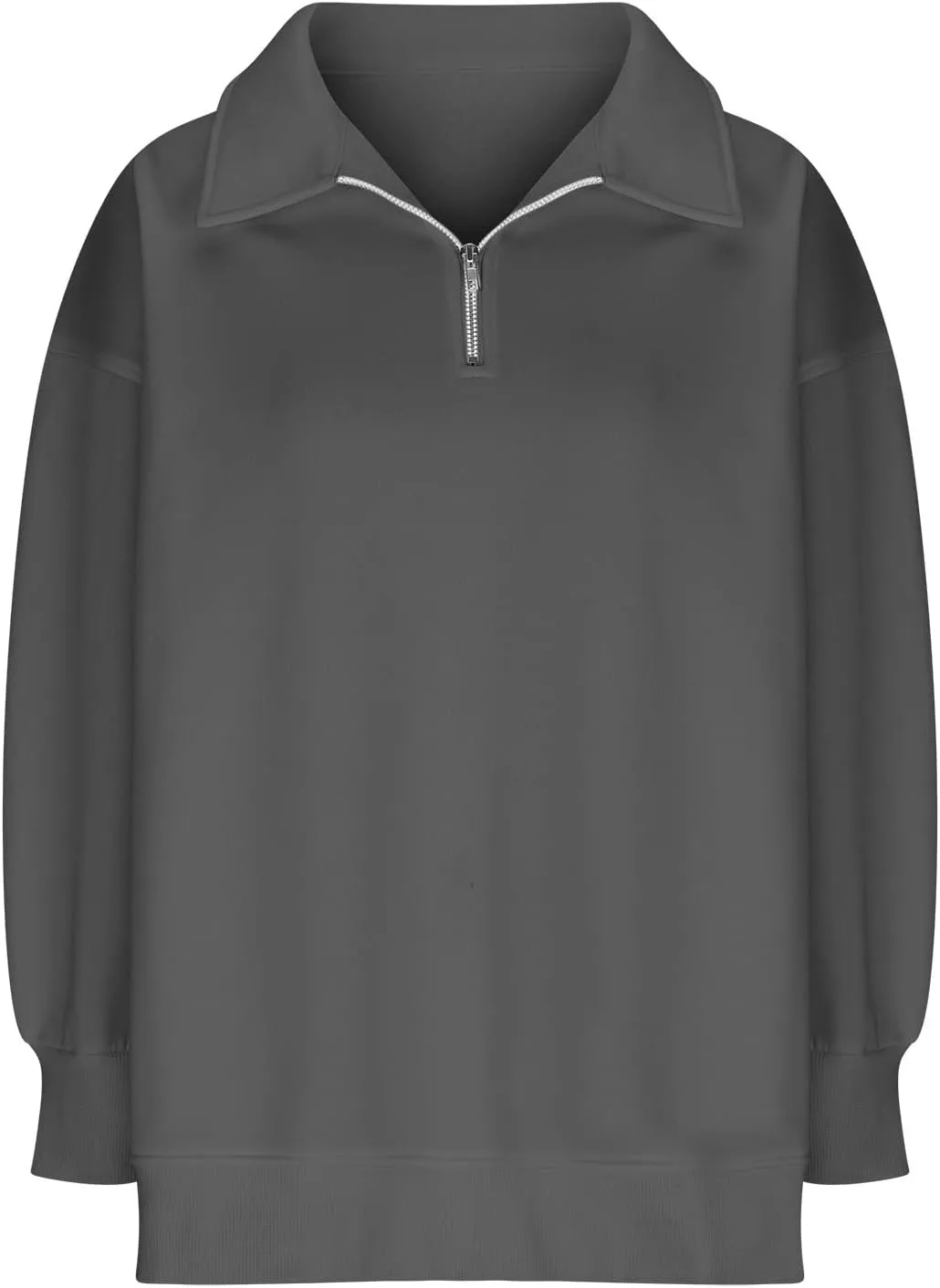 Women's Oversized Quarter Half Zip Hoodies Sweatshirt,2024 Winter V Neck Long Sleeve Pullover Tunic Trendy Clothes