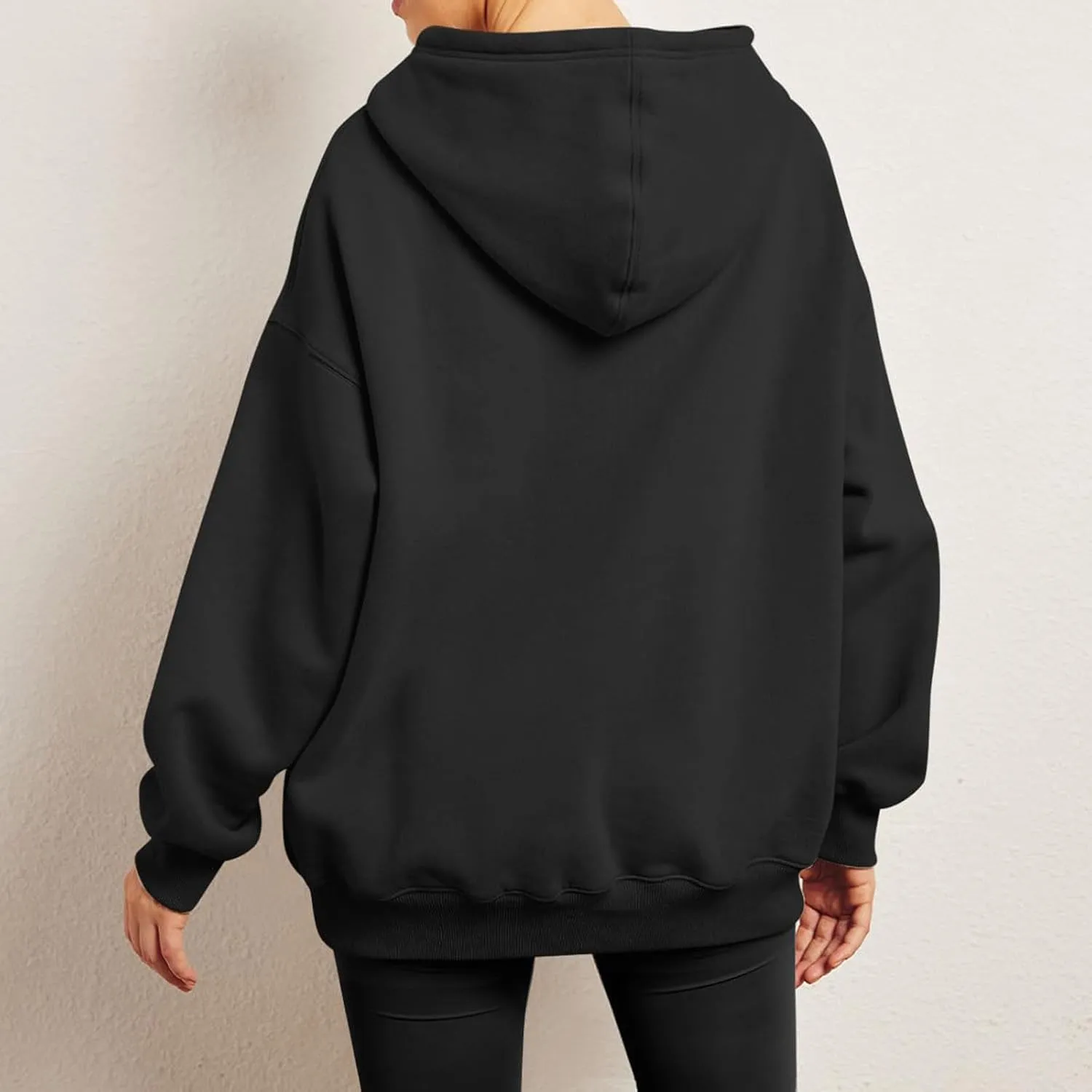 Womens Oversized Sweatshirt Hoodie Drop Shoulder Baggy Hooded Pullover Lightweight Long Sleeve Fall Clothes w/Pockets