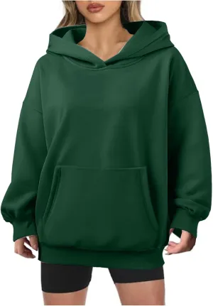 Womens Oversized Sweatshirts Pullover Hoodies Fleece Sweaters Long Sleeve With Pockets Winter Fall Outfits Y2k Clothes