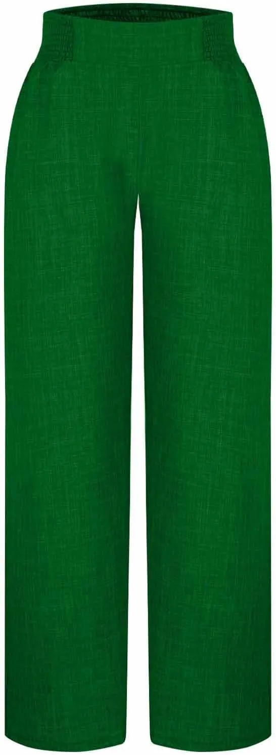 Womens Petite Wide Leg Pants Casual Summer Dress Pant High Waist Straight Trousers Joggers Slacks Outfits with Pockets