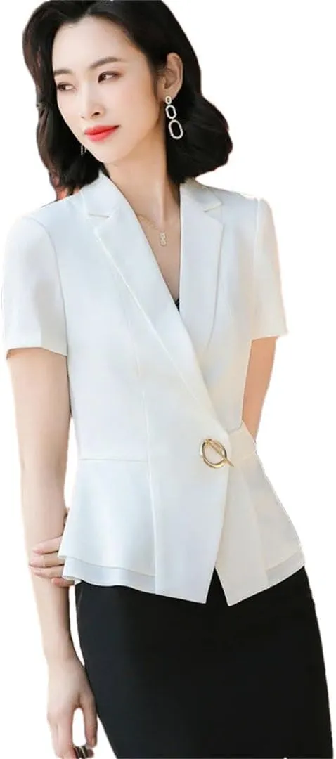 Women's Short Sleeve Designer Thin Blazer Jacket
