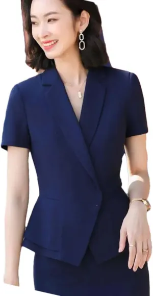 Women's Short Sleeve Designer Thin Blazer Jacket