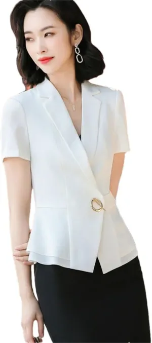 Women's Short Sleeve Designer Thin Blazer Jacket