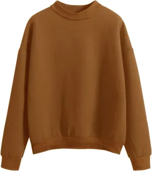 Womens Soldi Color Hoodies Casual Turtleneck Long Sleeve Loose Joggers Pullover Sweatshirts Fall Outdoor Workout Tops