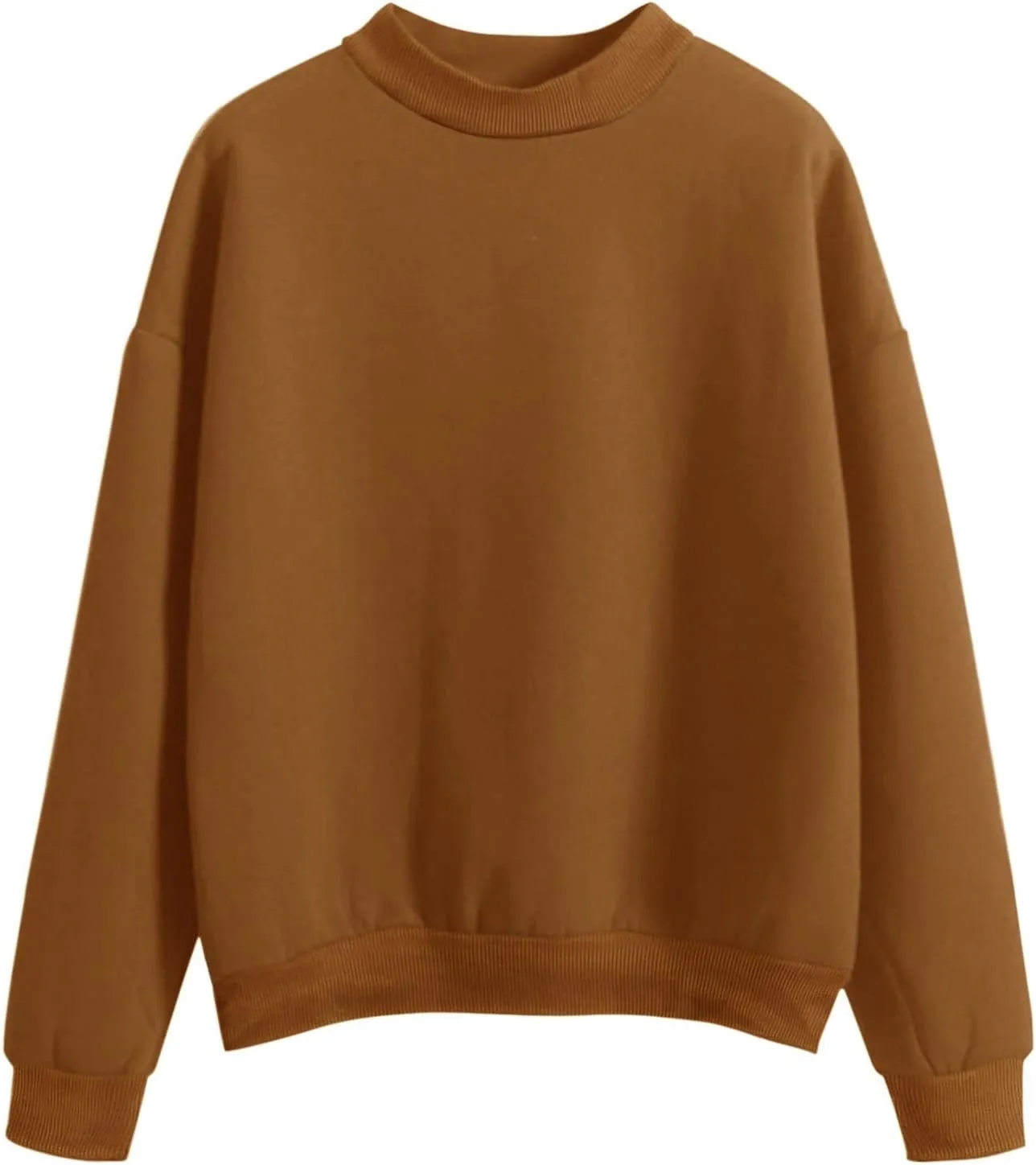 Womens Soldi Color Hoodies Casual Turtleneck Long Sleeve Loose Joggers Pullover Sweatshirts Fall Outdoor Workout Tops