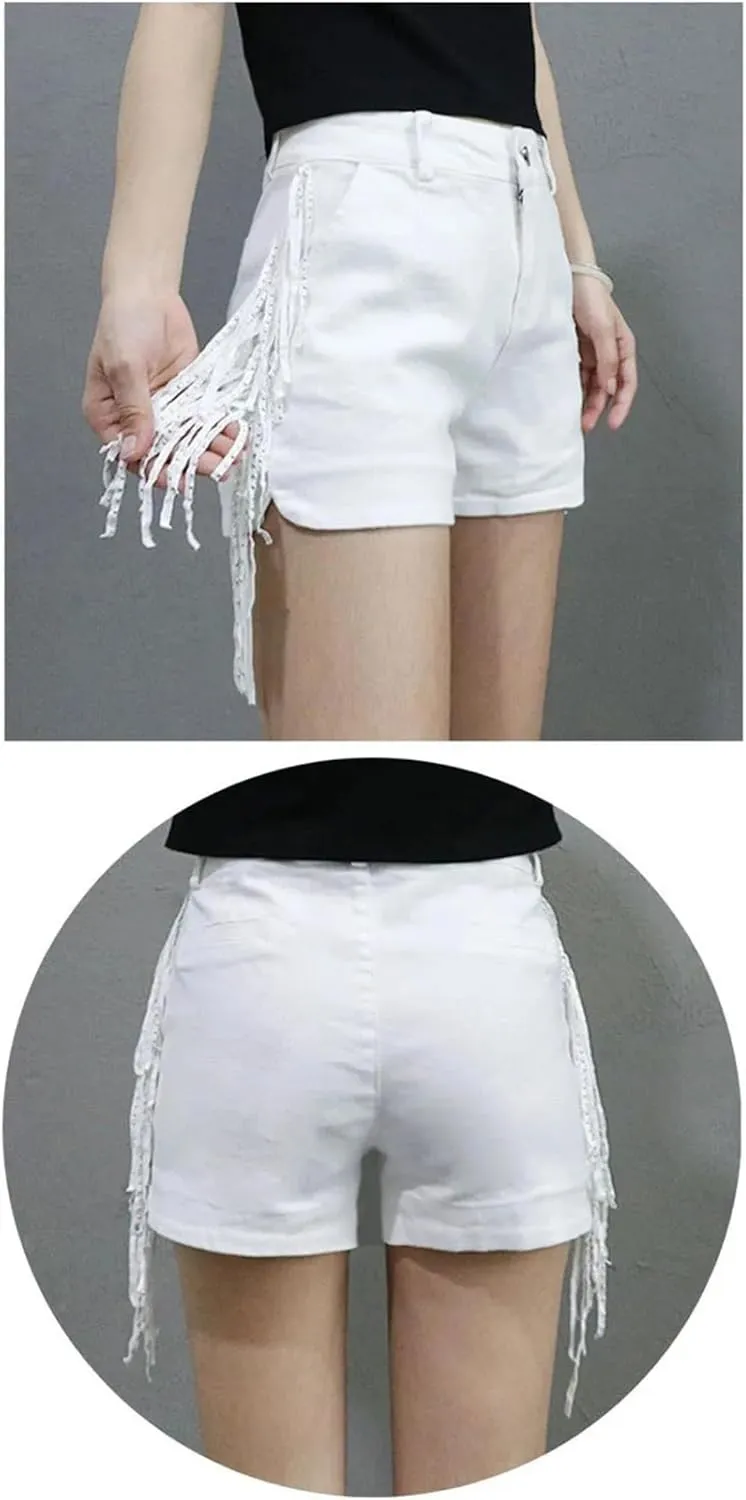 Women's Spring Summer Tassel Shorts Sexy High-Waisted Dance Boots Hot Pants Wide Leg Shorts