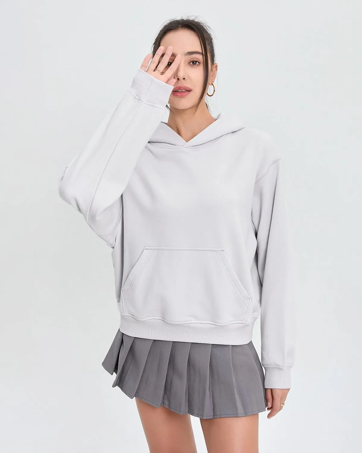 Womens Sweatshirts Hoodies Thin Spring and Fall loose Fashion Comfy Long Sleeve with Pockets Pullover