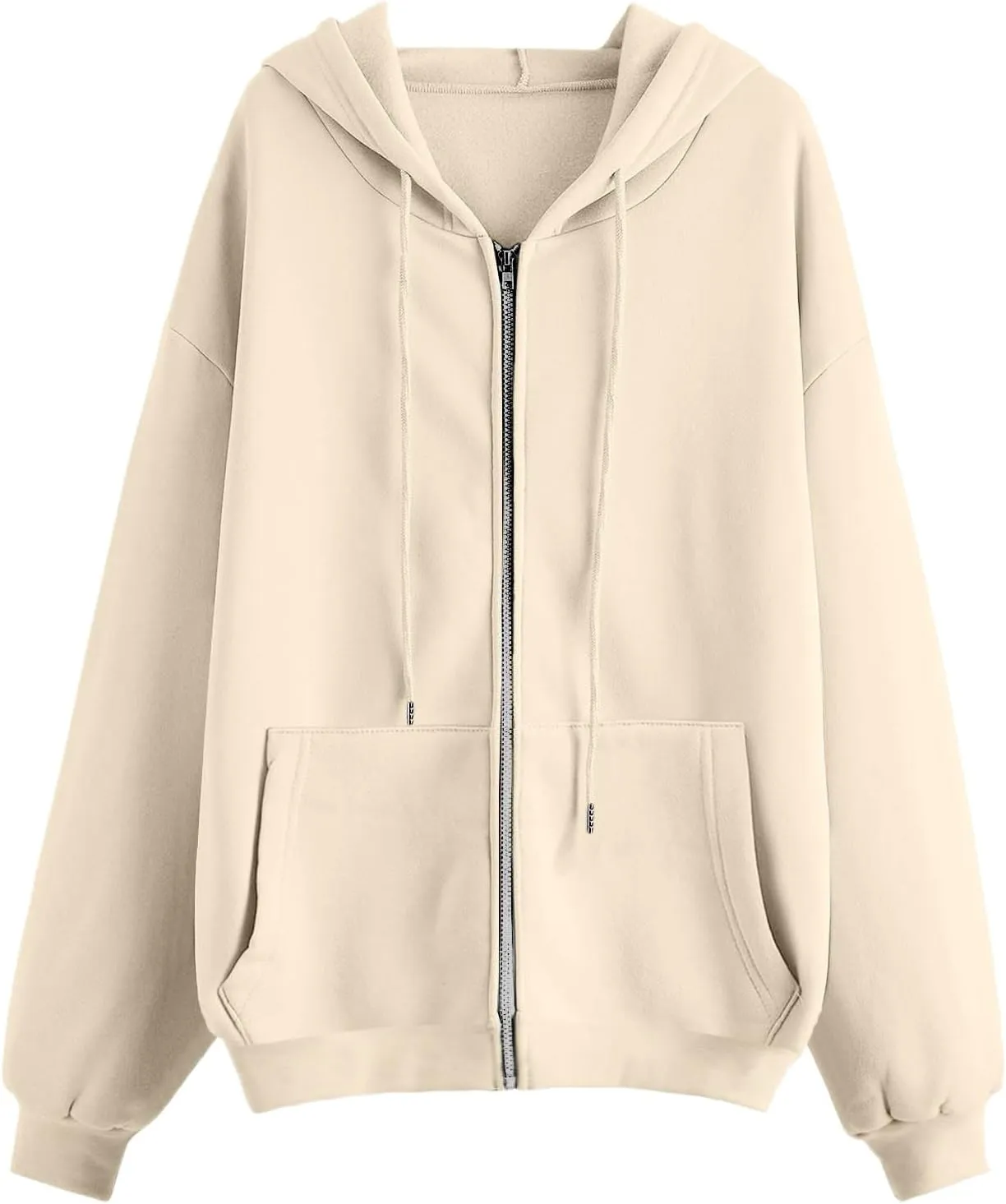 Womens Zip Up Hoodies Long Sleeve Fall Oversized Sweatshirts Fleece Y2K Jacket with Pockets 2024 Fashion Clothes