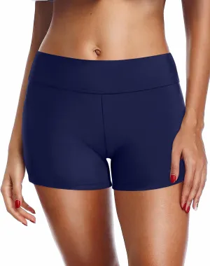 Zmart Women's 3" High Waisted Swim Shorts Full Coverage Swimsuit Bottoms Bathing Suit Boy Shorts