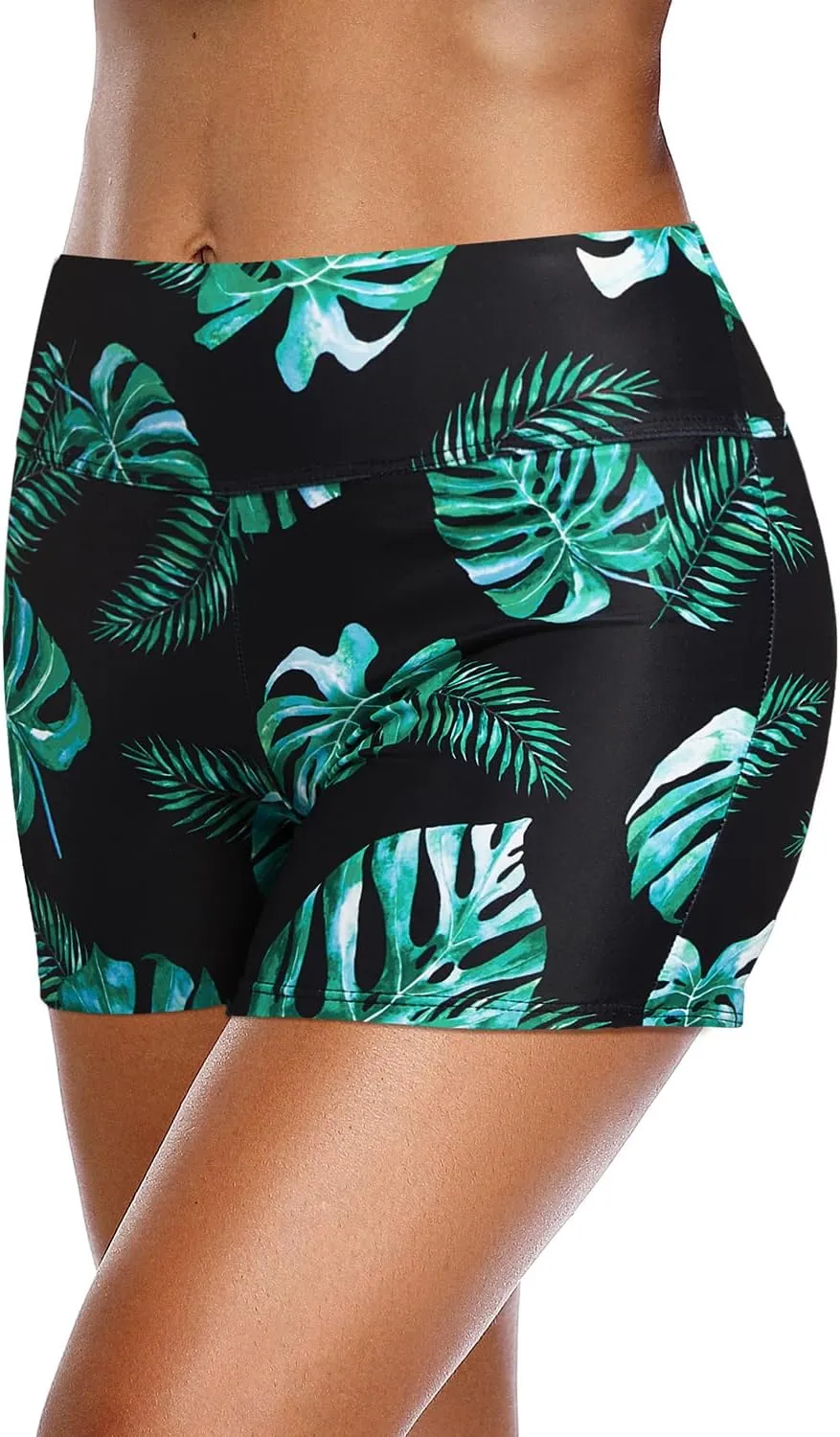 Zmart Women's 3" High Waisted Swim Shorts Full Coverage Swimsuit Bottoms Bathing Suit Boy Shorts